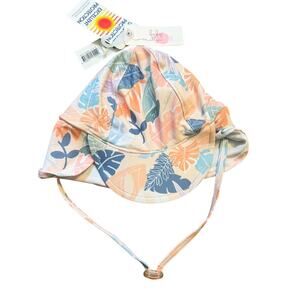 NWT Millymook Baby Girls Tropical Floral UPF 50+ Sun Hat Blush 0–12 Months